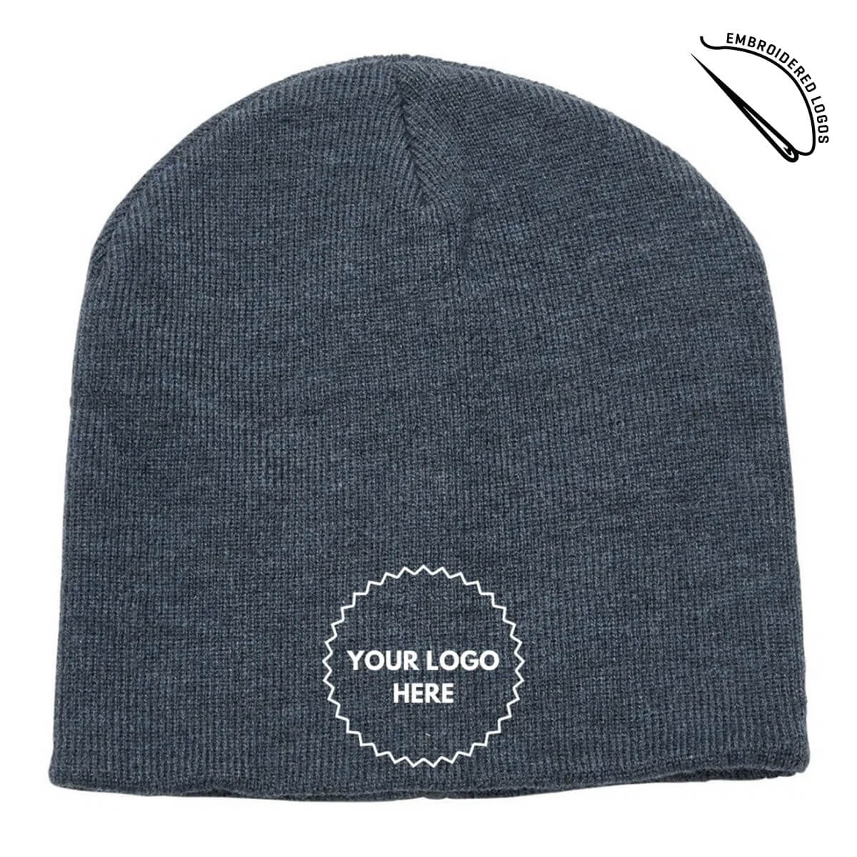 Heather Skull Beanie with Embroidered Front Logo | Badger